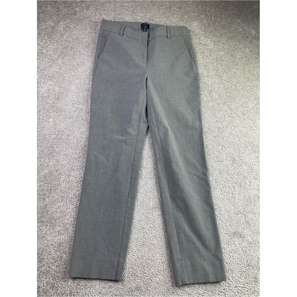 J.Crew Ruby Full Length Pants Gray Career Dress Pants 6 Petite Stretch